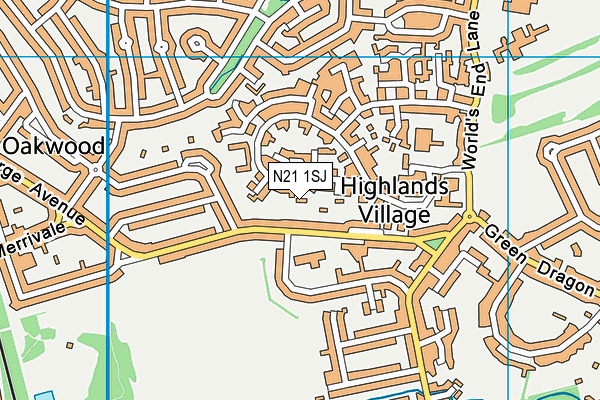 N21 1SJ map - OS VectorMap District (Ordnance Survey)