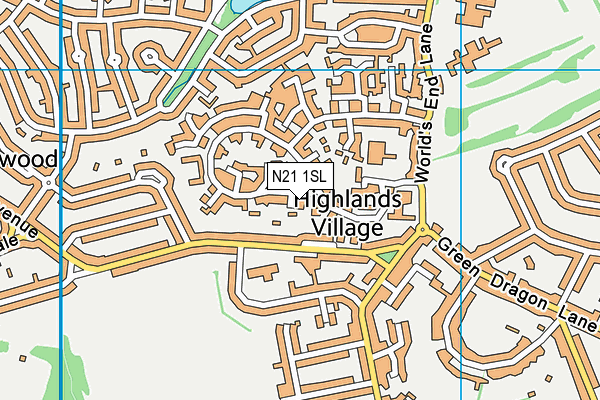 N21 1SL map - OS VectorMap District (Ordnance Survey)
