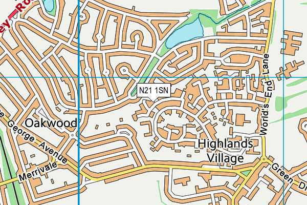 N21 1SN map - OS VectorMap District (Ordnance Survey)