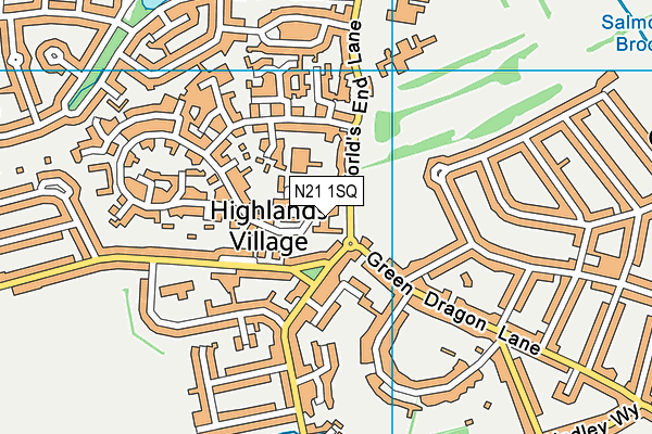 N21 1SQ map - OS VectorMap District (Ordnance Survey)