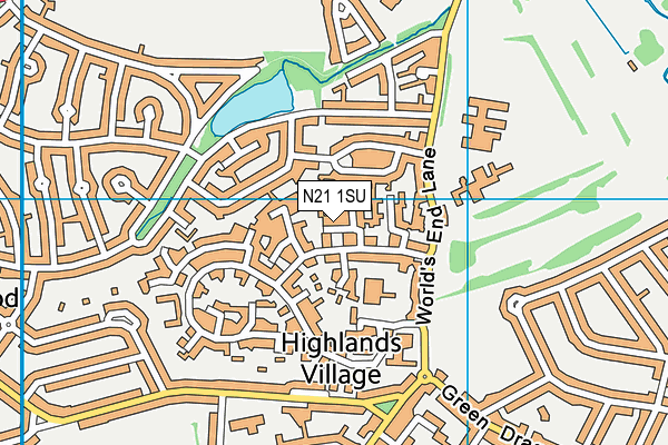 N21 1SU map - OS VectorMap District (Ordnance Survey)