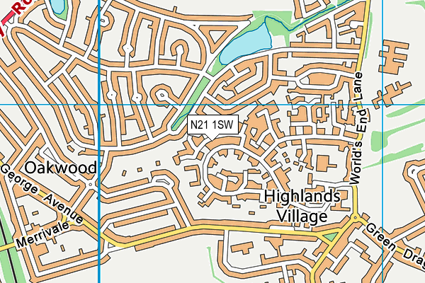 N21 1SW map - OS VectorMap District (Ordnance Survey)