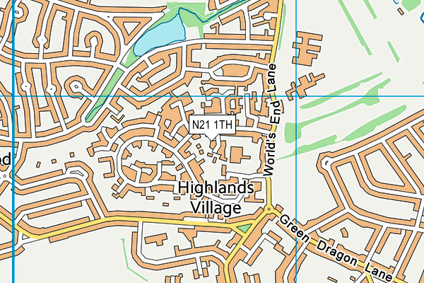 N21 1TH map - OS VectorMap District (Ordnance Survey)