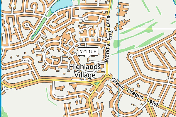 N21 1UH map - OS VectorMap District (Ordnance Survey)