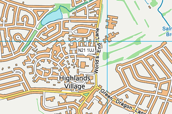N21 1UJ map - OS VectorMap District (Ordnance Survey)