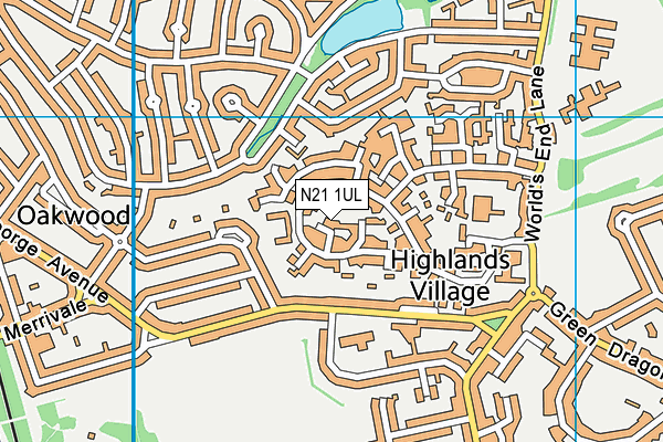 N21 1UL map - OS VectorMap District (Ordnance Survey)