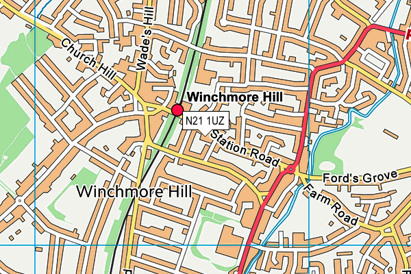 N21 1UZ map - OS VectorMap District (Ordnance Survey)