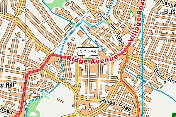 N21 2AR map - OS VectorMap District (Ordnance Survey)