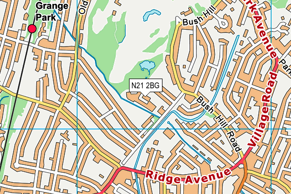N21 2BG map - OS VectorMap District (Ordnance Survey)