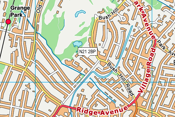 N21 2BP map - OS VectorMap District (Ordnance Survey)