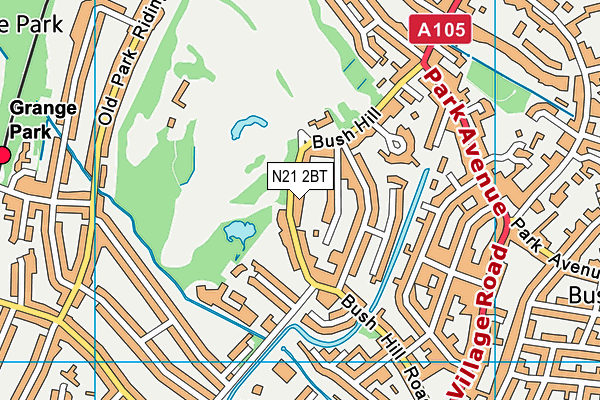N21 2BT map - OS VectorMap District (Ordnance Survey)