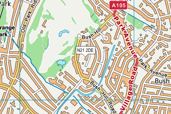 N21 2DE map - OS VectorMap District (Ordnance Survey)