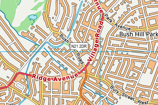 N21 2DR map - OS VectorMap District (Ordnance Survey)