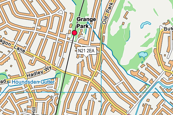 Grange Park Preparatory School map (N21 2EA) - OS VectorMap District (Ordnance Survey)