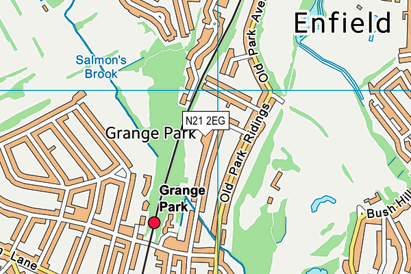 N21 2EG map - OS VectorMap District (Ordnance Survey)