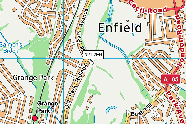 N21 2EN map - OS VectorMap District (Ordnance Survey)