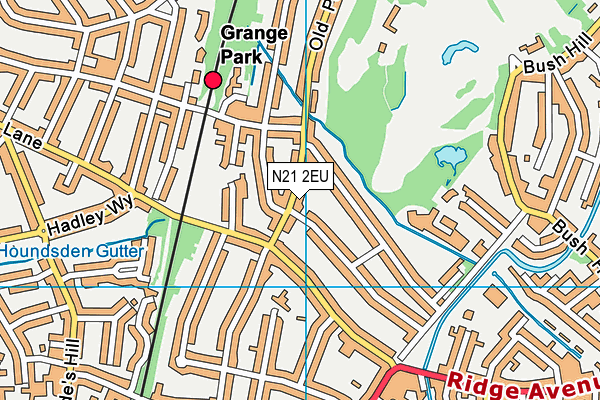 N21 2EU map - OS VectorMap District (Ordnance Survey)