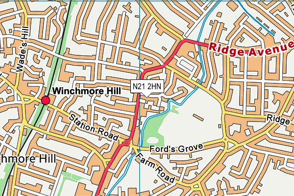 N21 2HN map - OS VectorMap District (Ordnance Survey)