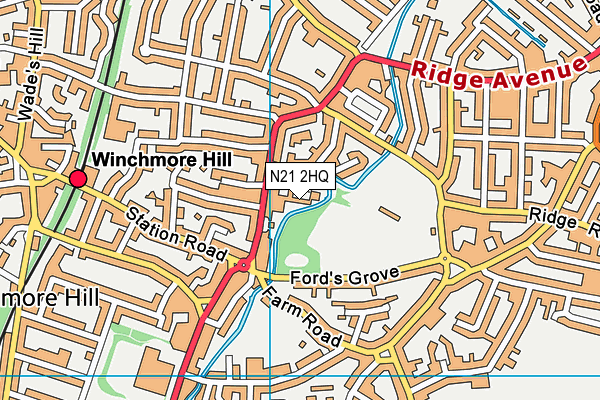 N21 2HQ map - OS VectorMap District (Ordnance Survey)