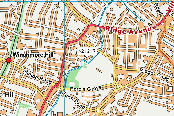 N21 2HR map - OS VectorMap District (Ordnance Survey)