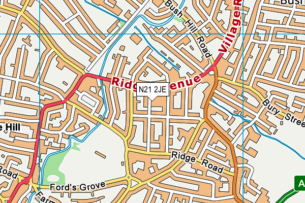 N21 2JE map - OS VectorMap District (Ordnance Survey)