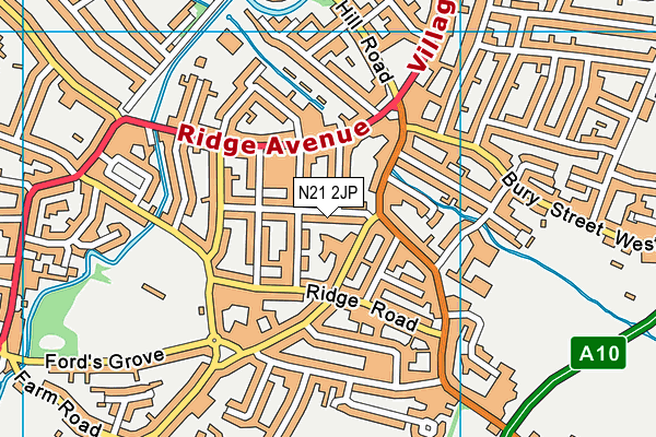 N21 2JP map - OS VectorMap District (Ordnance Survey)