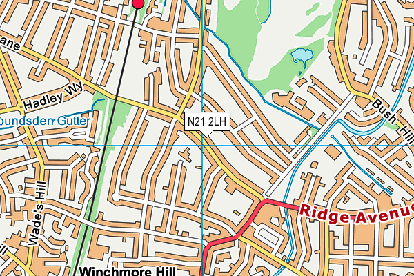 N21 2LH map - OS VectorMap District (Ordnance Survey)