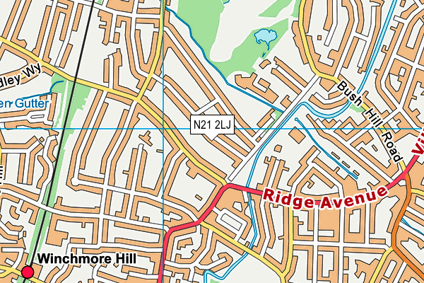 N21 2LJ map - OS VectorMap District (Ordnance Survey)