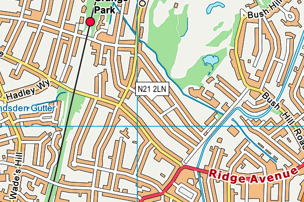 N21 2LN map - OS VectorMap District (Ordnance Survey)