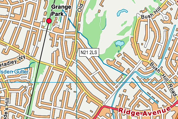 N21 2LS map - OS VectorMap District (Ordnance Survey)