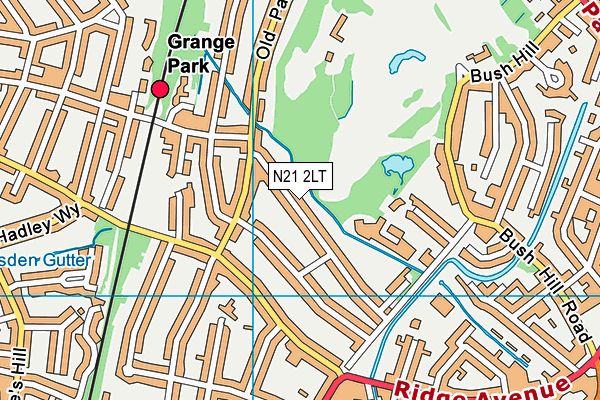 N21 2LT map - OS VectorMap District (Ordnance Survey)