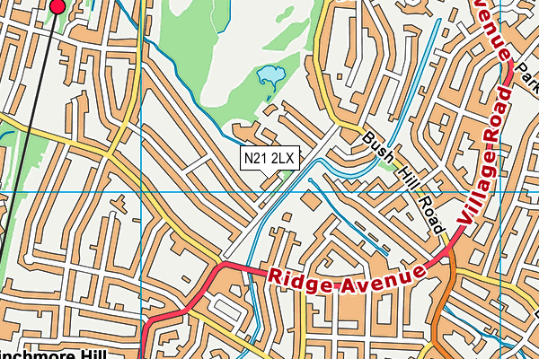 N21 2LX map - OS VectorMap District (Ordnance Survey)