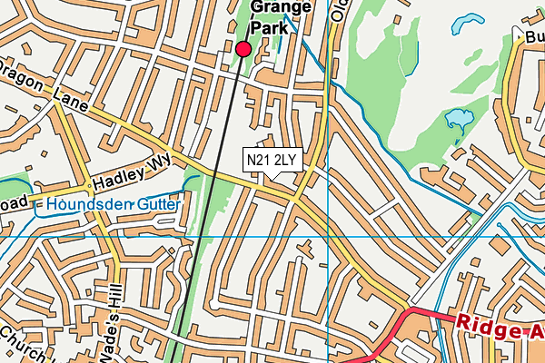 N21 2LY map - OS VectorMap District (Ordnance Survey)