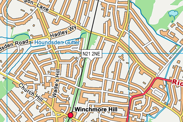 N21 2NE map - OS VectorMap District (Ordnance Survey)