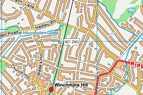 N21 2NG map - OS VectorMap District (Ordnance Survey)