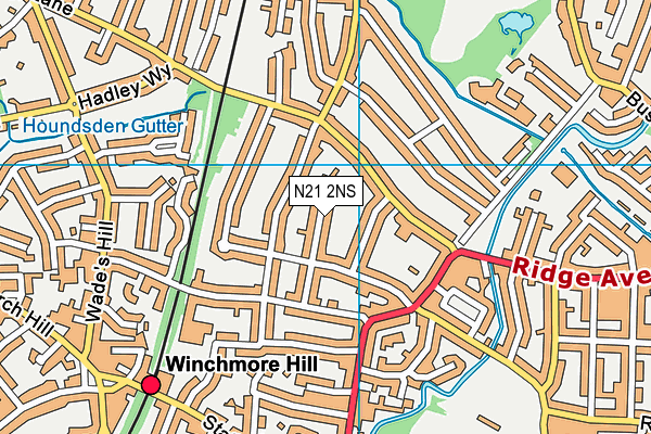 N21 2NS map - OS VectorMap District (Ordnance Survey)