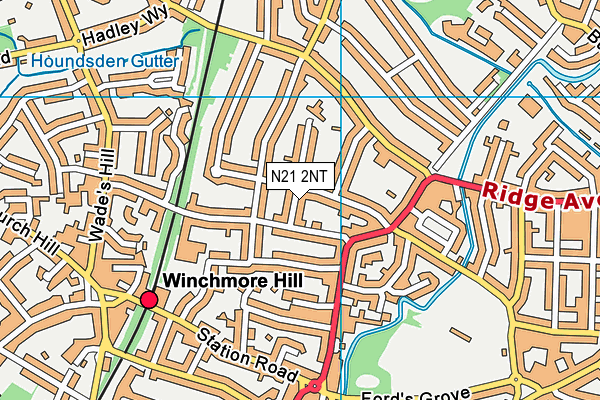 N21 2NT map - OS VectorMap District (Ordnance Survey)