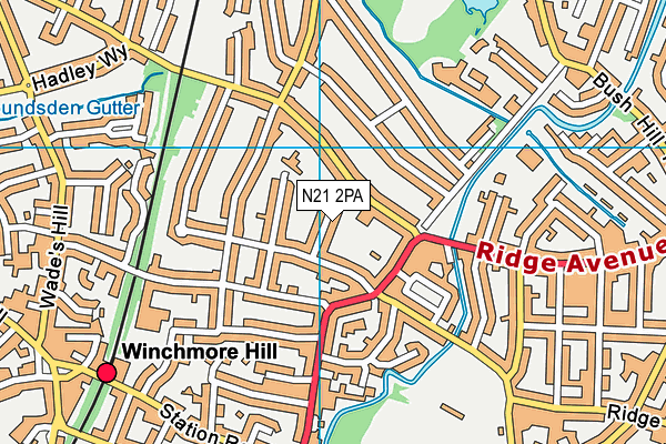 N21 2PA map - OS VectorMap District (Ordnance Survey)