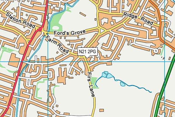 N21 2PG map - OS VectorMap District (Ordnance Survey)