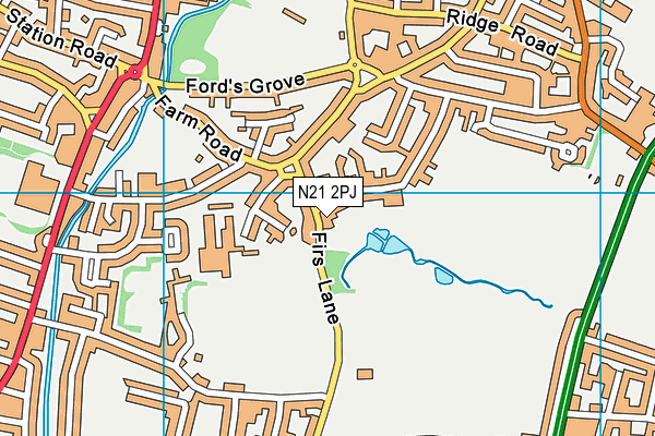 N21 2PJ map - OS VectorMap District (Ordnance Survey)