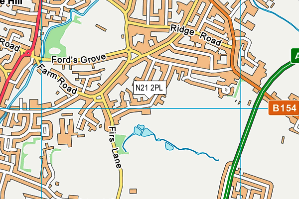 N21 2PL map - OS VectorMap District (Ordnance Survey)