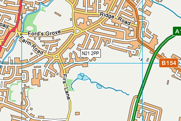 N21 2PP map - OS VectorMap District (Ordnance Survey)