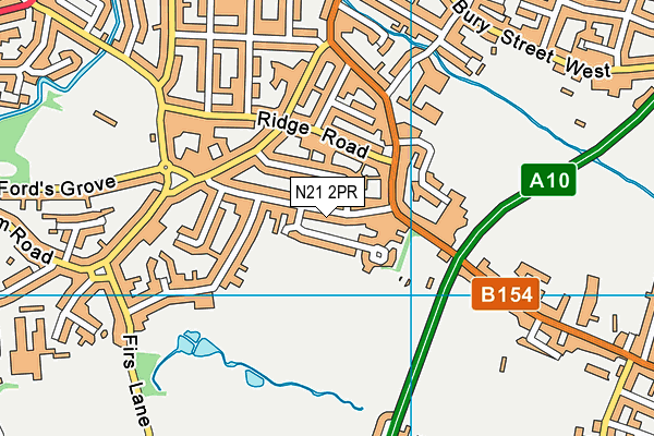 N21 2PR map - OS VectorMap District (Ordnance Survey)