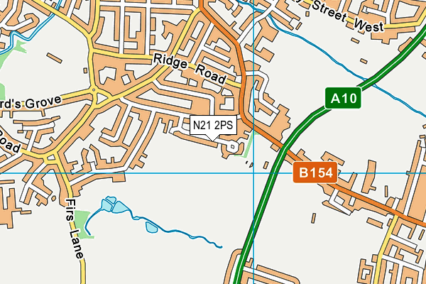 N21 2PS map - OS VectorMap District (Ordnance Survey)