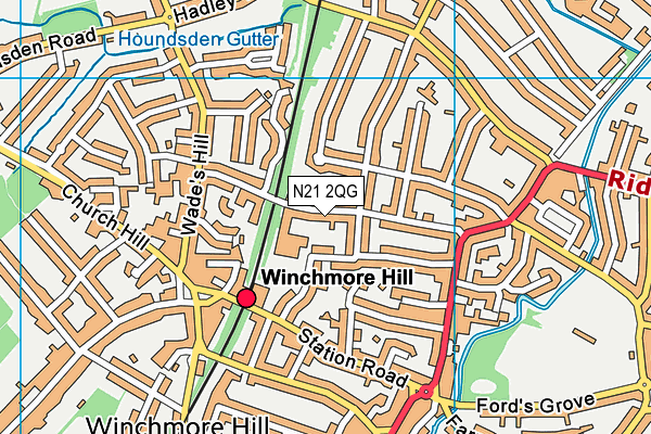 N21 2QG map - OS VectorMap District (Ordnance Survey)