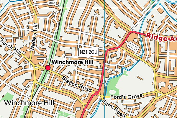 N21 2QU map - OS VectorMap District (Ordnance Survey)