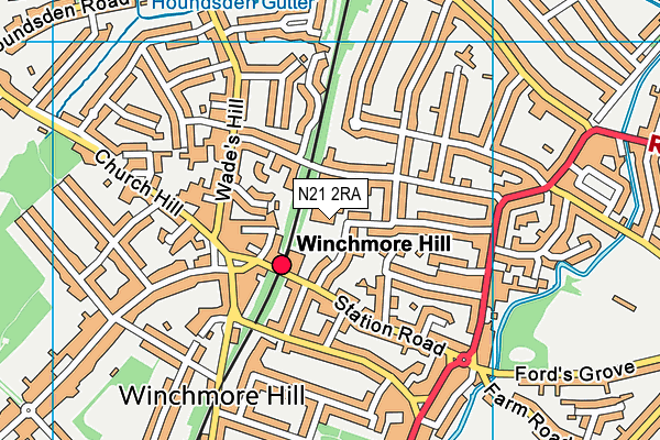 St Paul's CofE Primary School map (N21 2RA) - OS VectorMap District (Ordnance Survey)