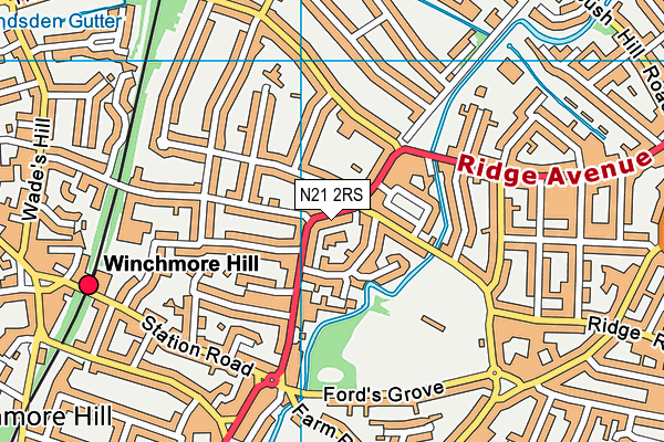 N21 2RS map - OS VectorMap District (Ordnance Survey)