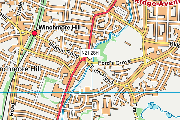 N21 2SH map - OS VectorMap District (Ordnance Survey)