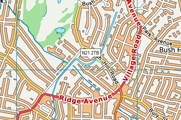 N21 2TB map - OS VectorMap District (Ordnance Survey)